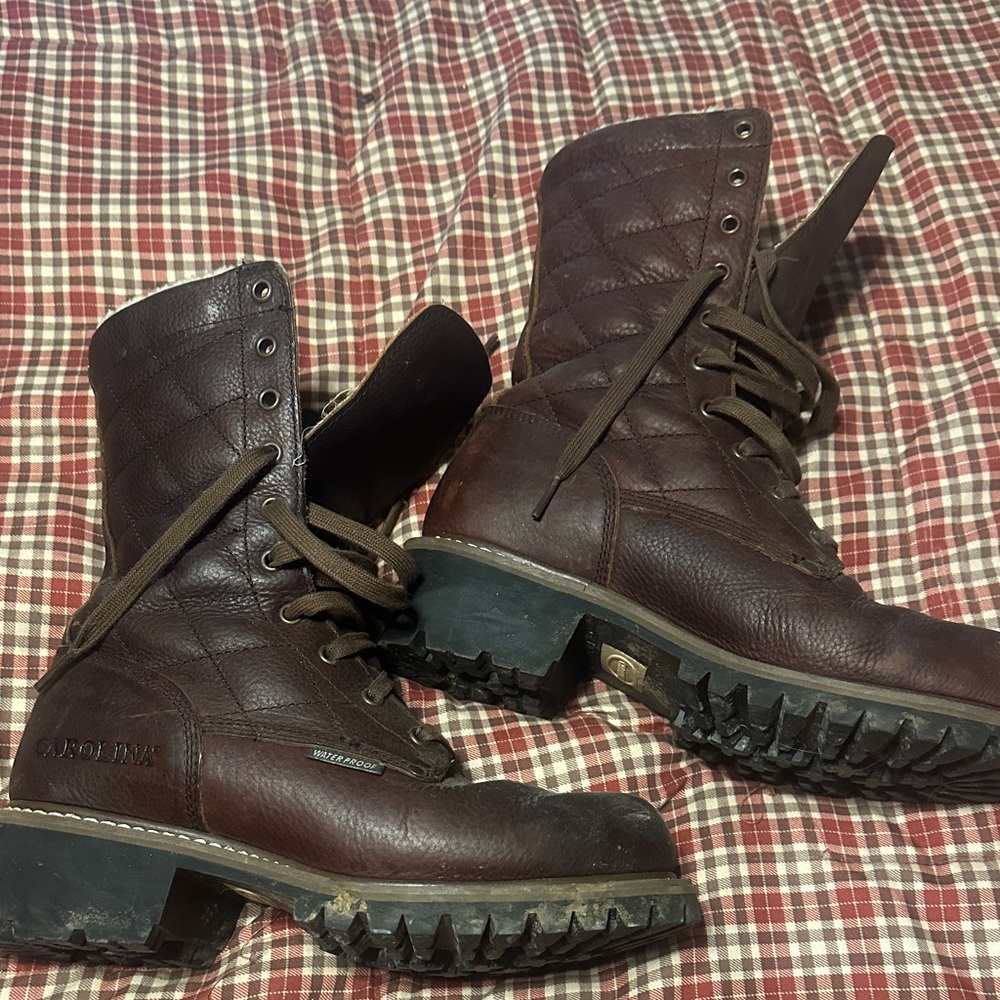 Women's Brown Quilted Combat Boots